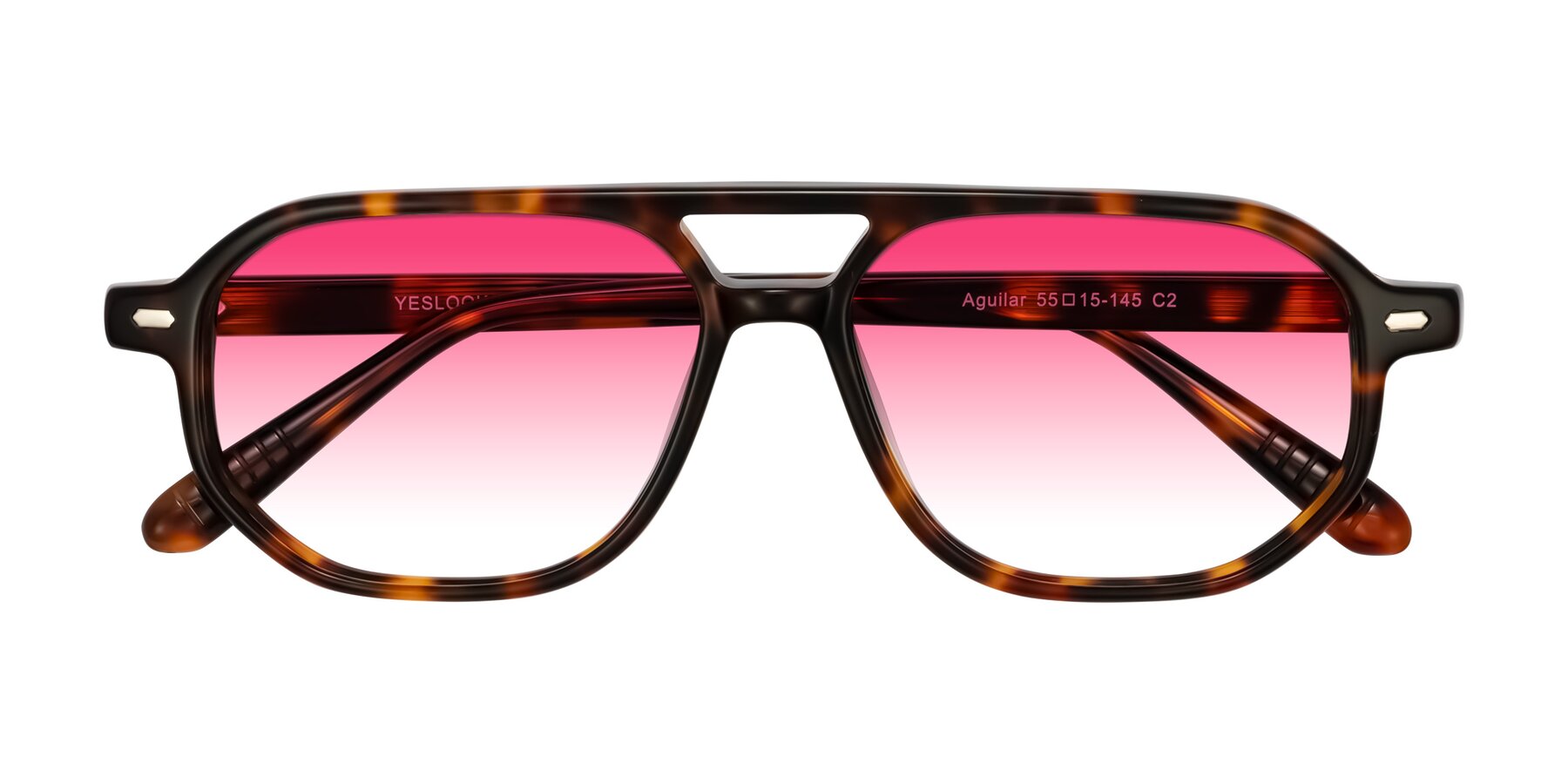 Folded Front of Aguilar in Tortoise with Pink Gradient Lenses