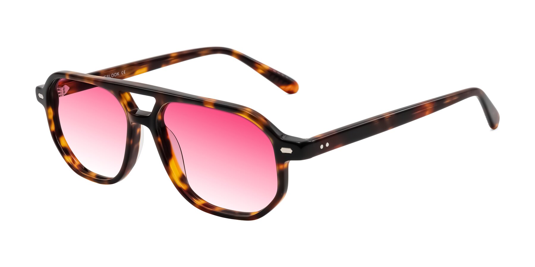 Angle of Aguilar in Tortoise with Pink Gradient Lenses