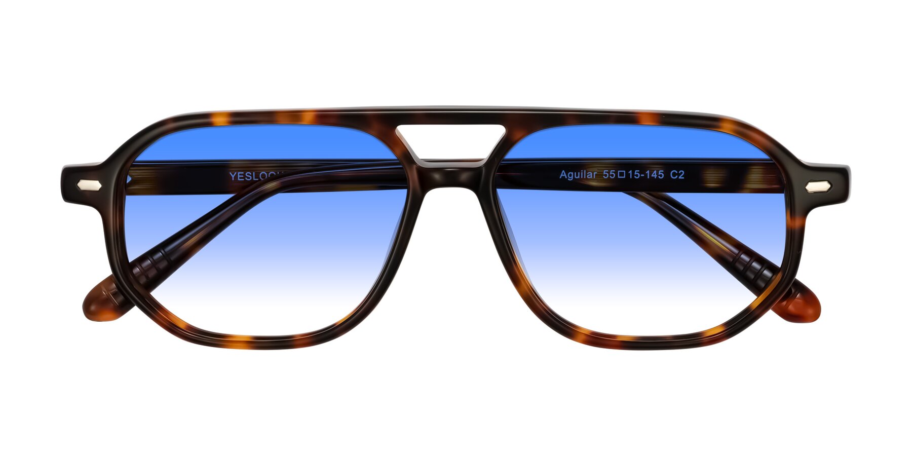 Folded Front of Aguilar in Tortoise with Blue Gradient Lenses