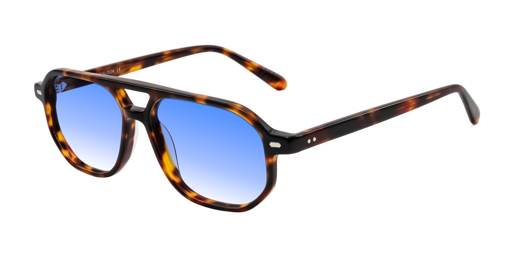 Angle of Aguilar in Tortoise with Blue Gradient Lenses