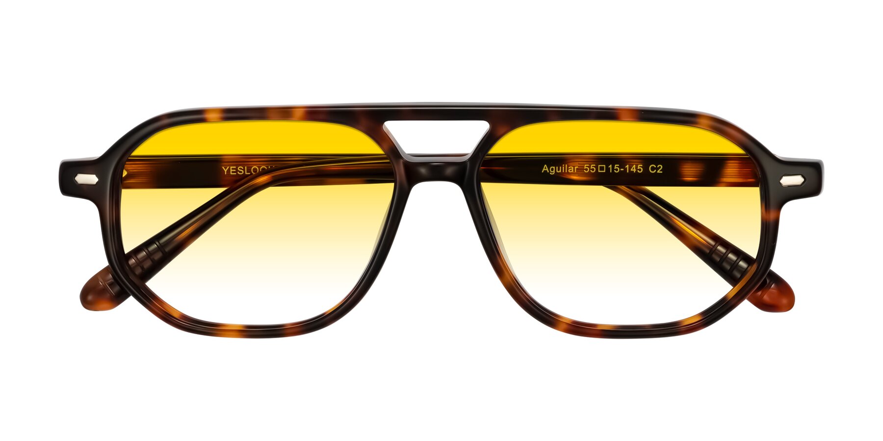 Folded Front of Aguilar in Tortoise with Yellow Gradient Lenses