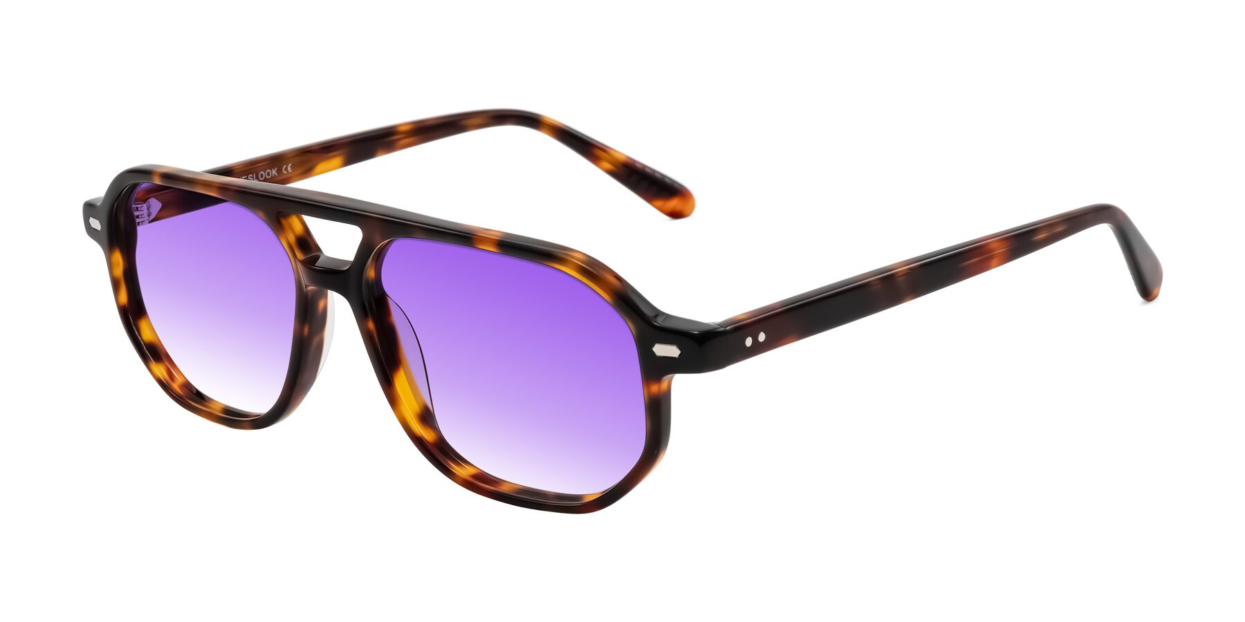 Angle of Aguilar in Tortoise with Purple Gradient Lenses