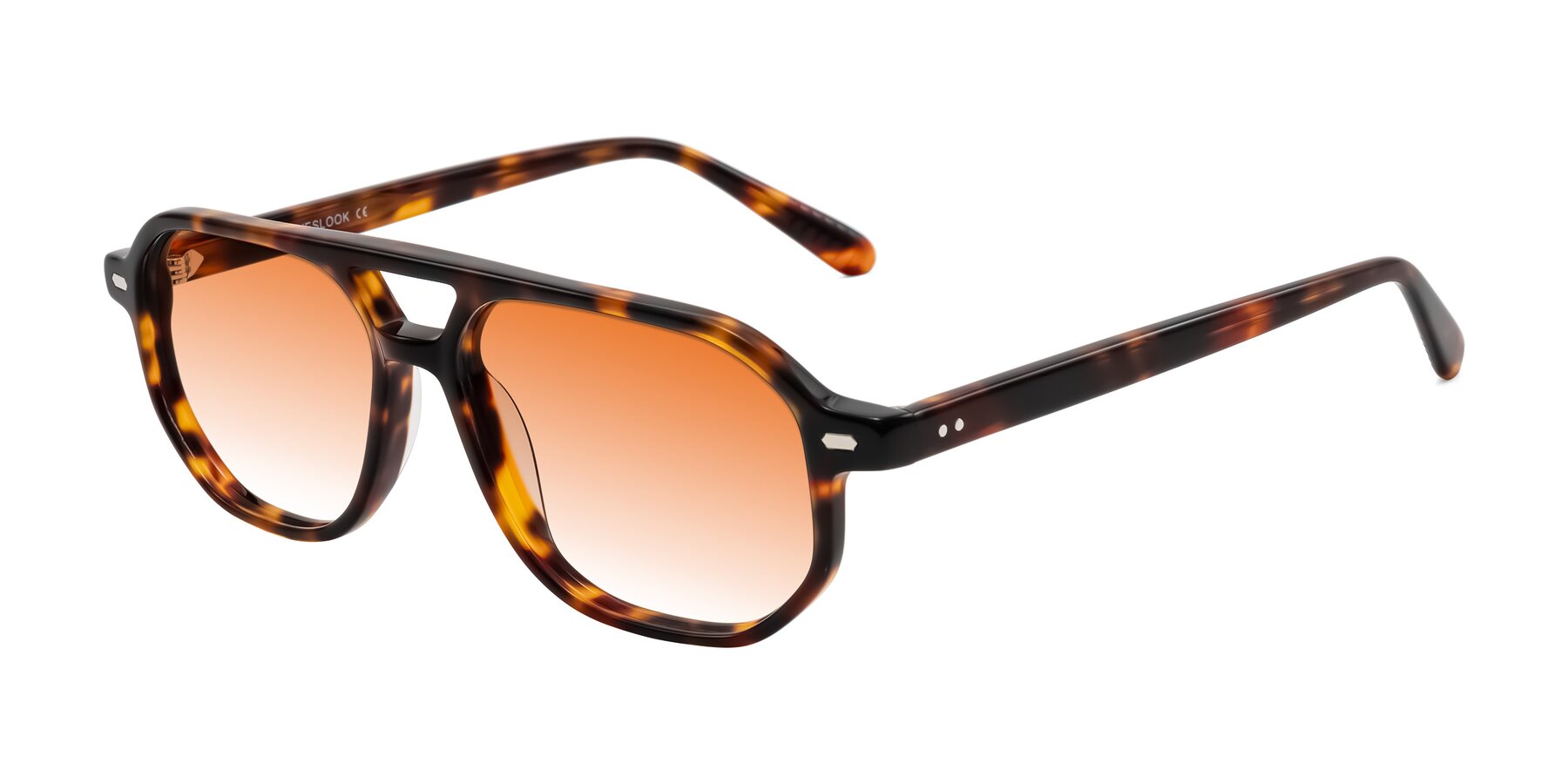 Angle of Aguilar in Tortoise with Orange Gradient Lenses
