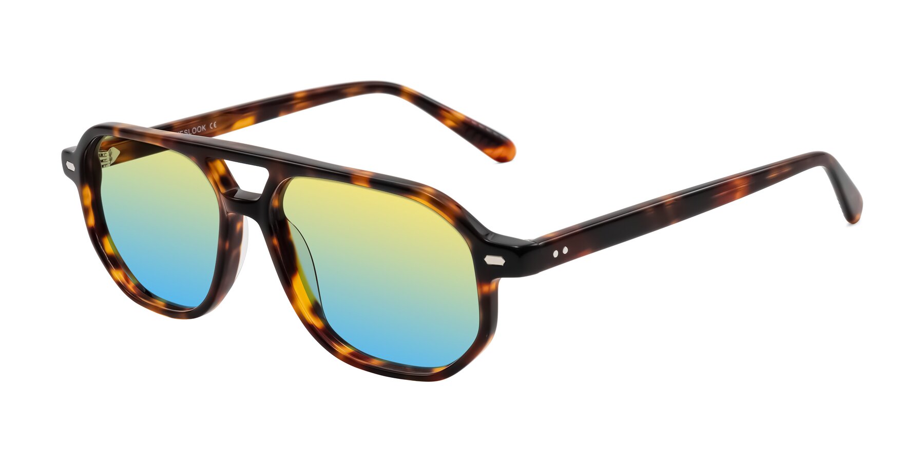 Angle of Aguilar in Tortoise with Yellow / Blue Gradient Lenses