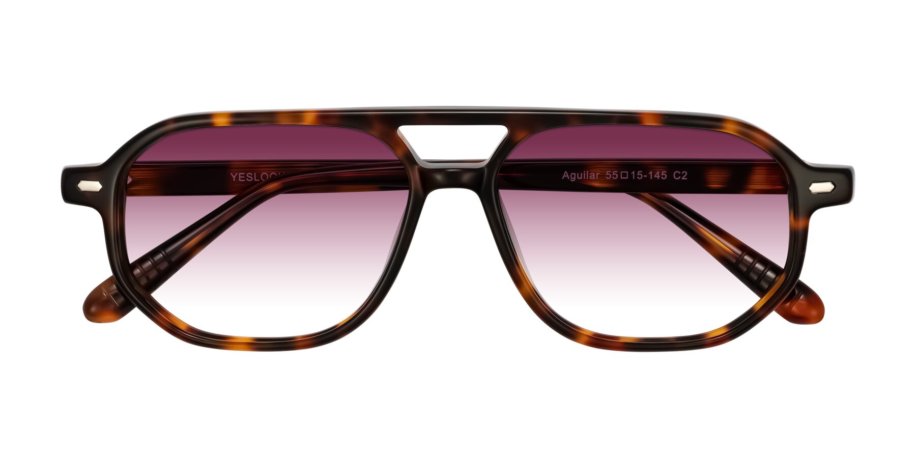 Folded Front of Aguilar in Tortoise with Wine Gradient Lenses