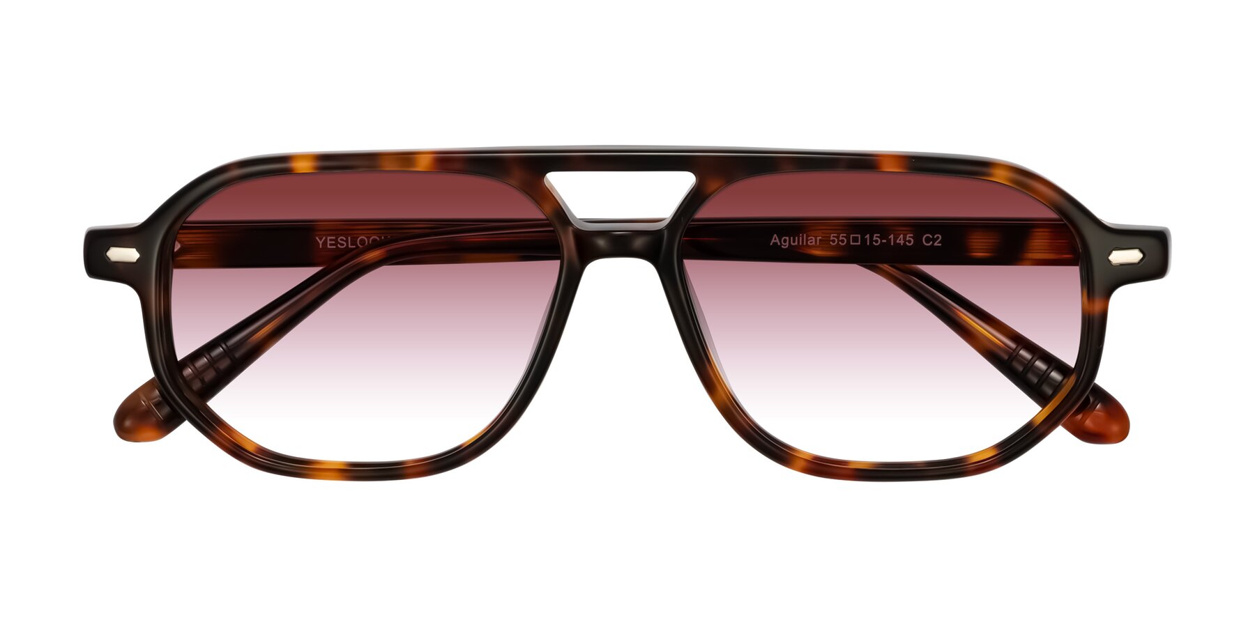 Folded Front of Aguilar in Tortoise with Garnet Gradient Lenses