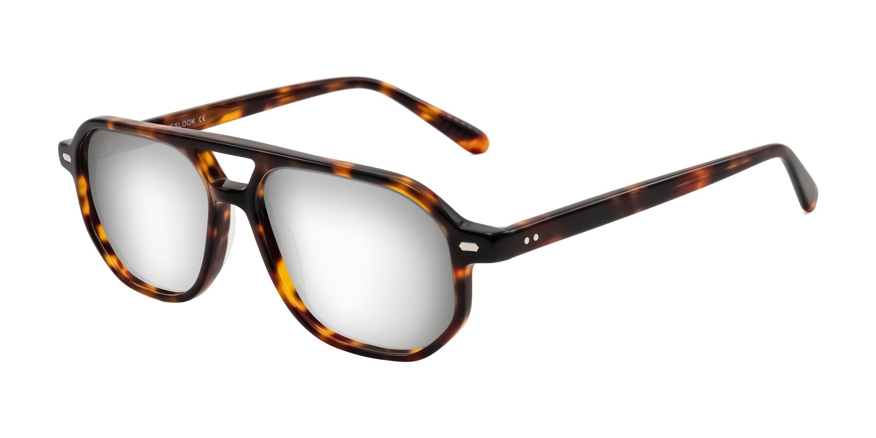 Angle of Aguilar in Tortoise with Silver Mirrored Lenses