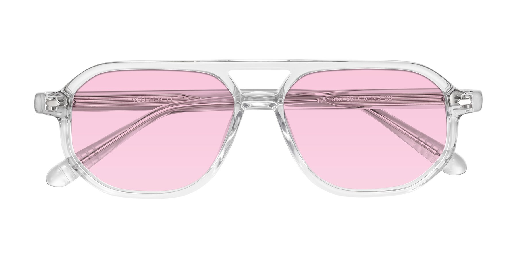 Folded Front of Aguilar in Clear with Light Pink Tinted Lenses