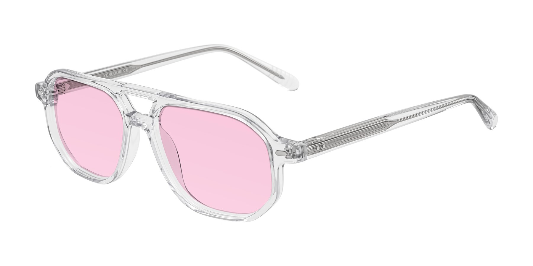Angle of Aguilar in Clear with Light Pink Tinted Lenses