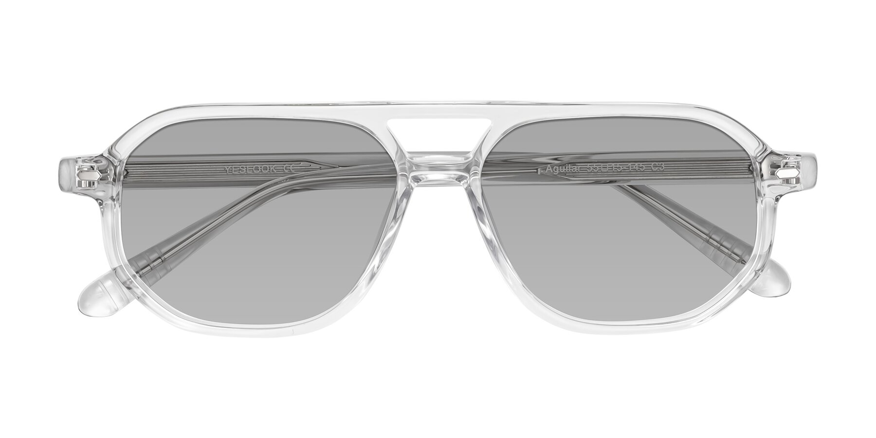 Folded Front of Aguilar in Clear with Light Gray Tinted Lenses
