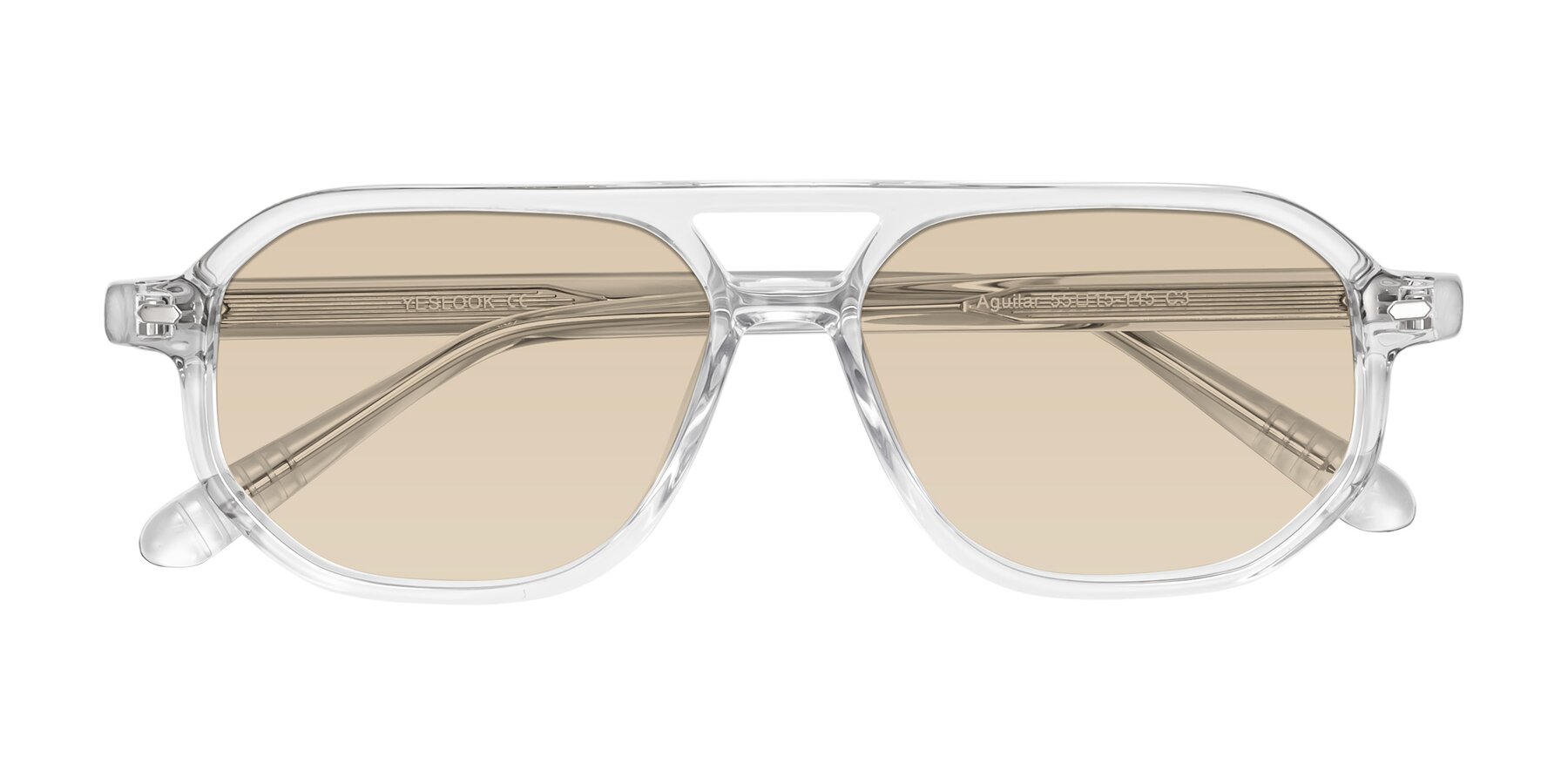 Folded Front of Aguilar in Clear with Light Brown Tinted Lenses