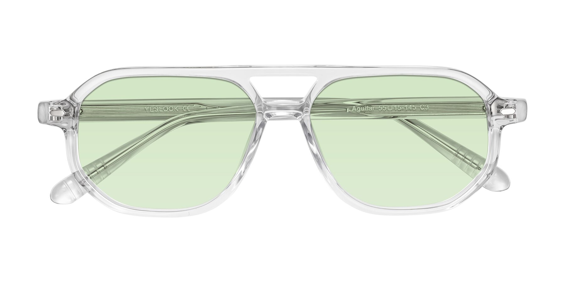 Folded Front of Aguilar in Clear with Light Green Tinted Lenses