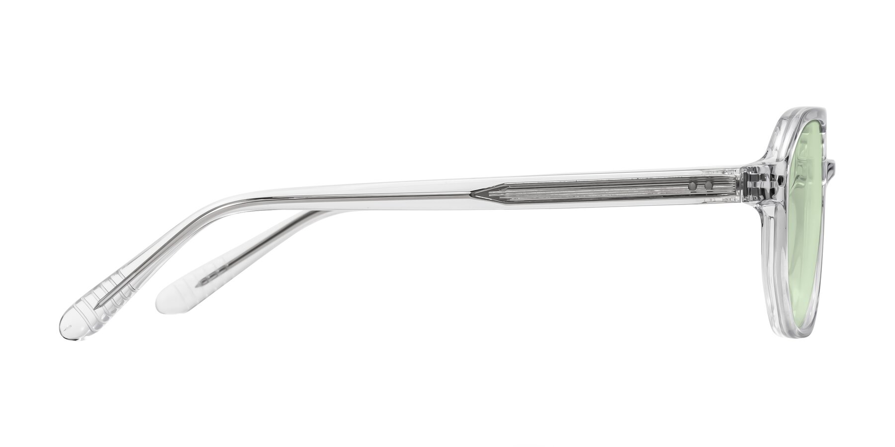 Side of Aguilar in Clear with Light Green Tinted Lenses