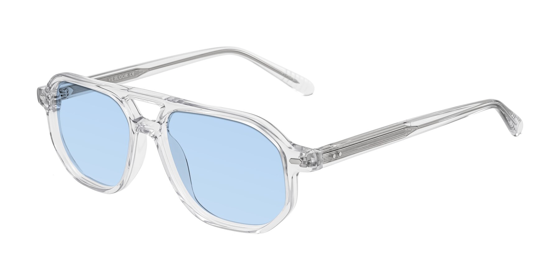 Angle of Aguilar in Clear with Light Blue Tinted Lenses
