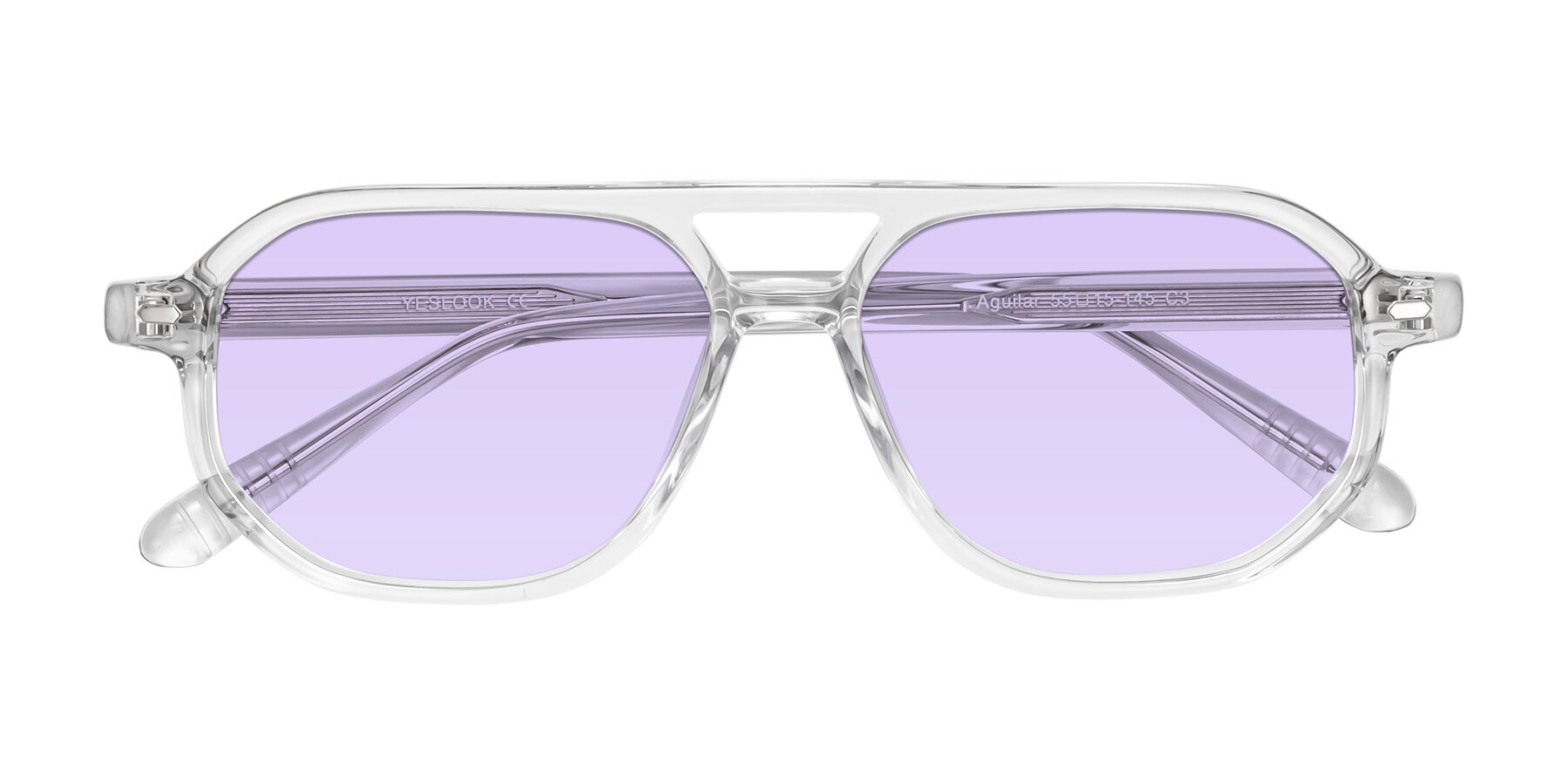 Folded Front of Aguilar in Clear with Light Purple Tinted Lenses