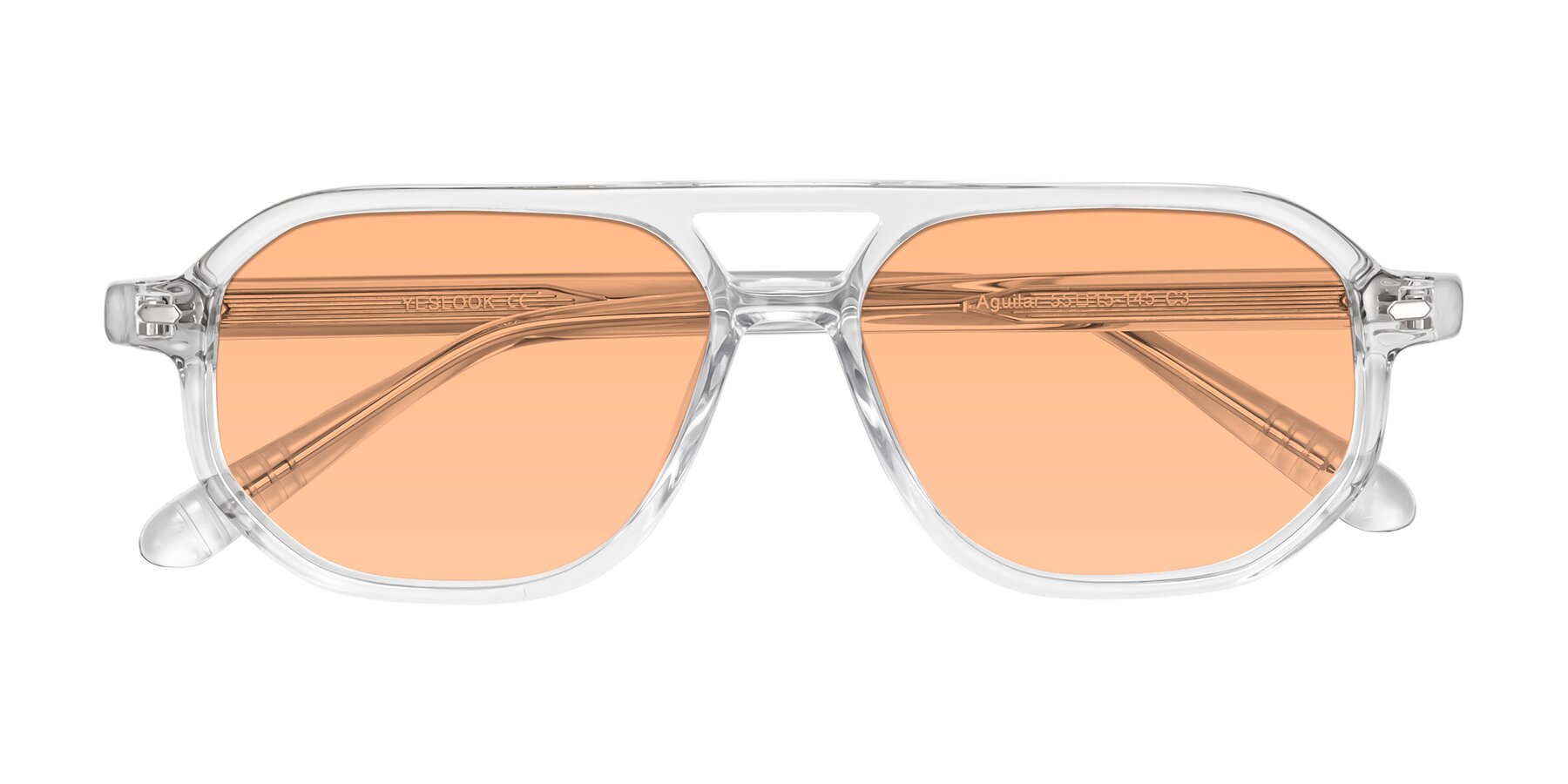 Folded Front of Aguilar in Clear with Light Orange Tinted Lenses
