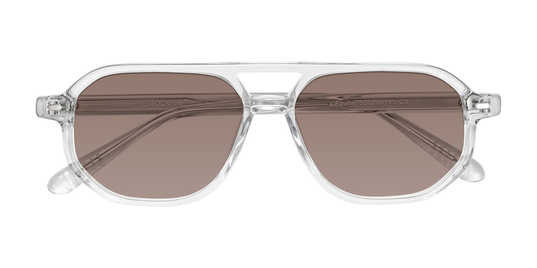Folded Front of Aguilar in Clear with Medium Brown Tinted Lenses