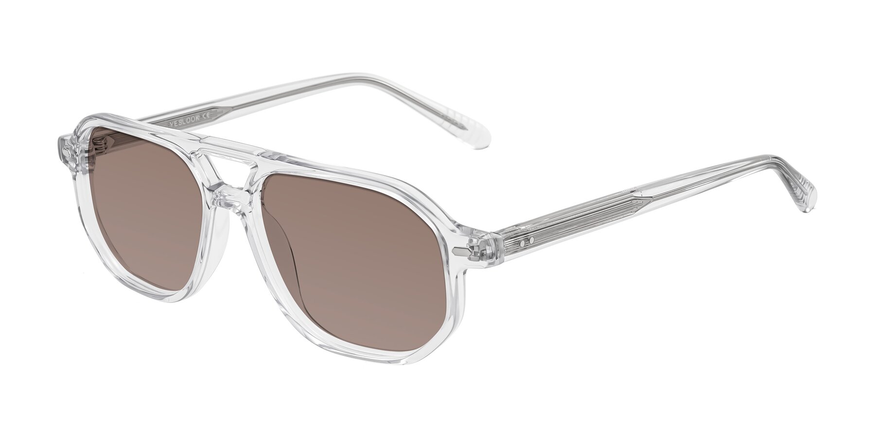 Angle of Aguilar in Clear with Medium Brown Tinted Lenses