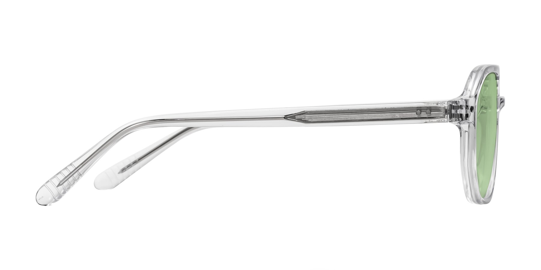 Side of Aguilar in Clear with Medium Green Tinted Lenses