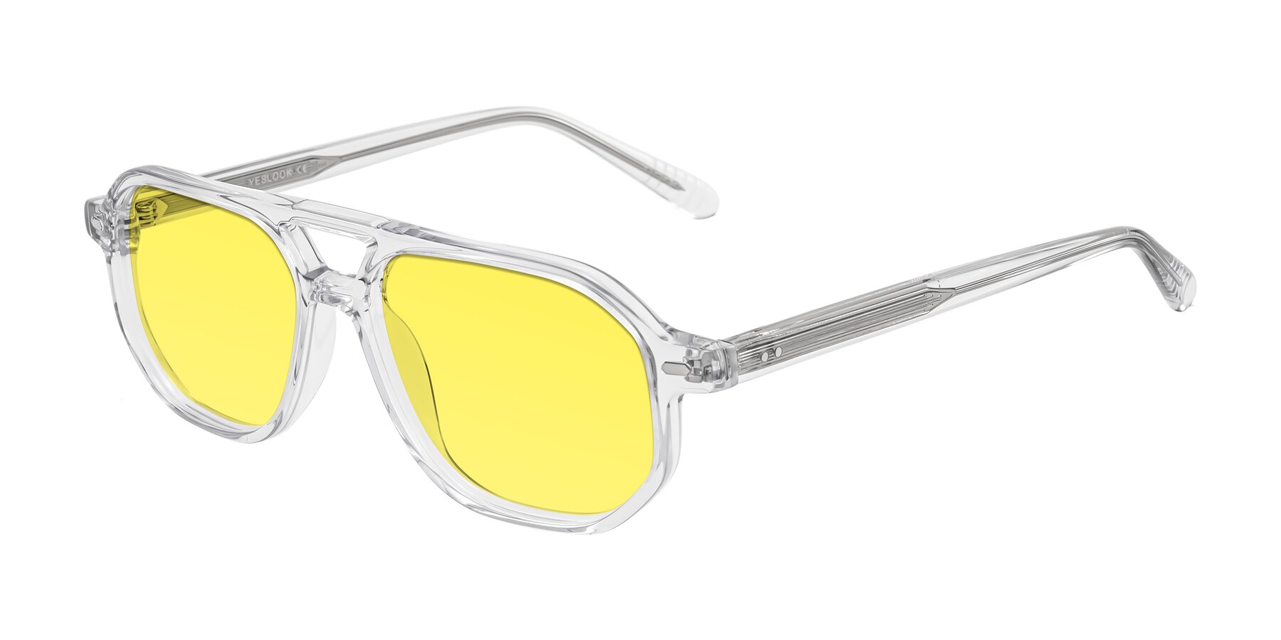 Angle of Aguilar in Clear with Medium Yellow Tinted Lenses