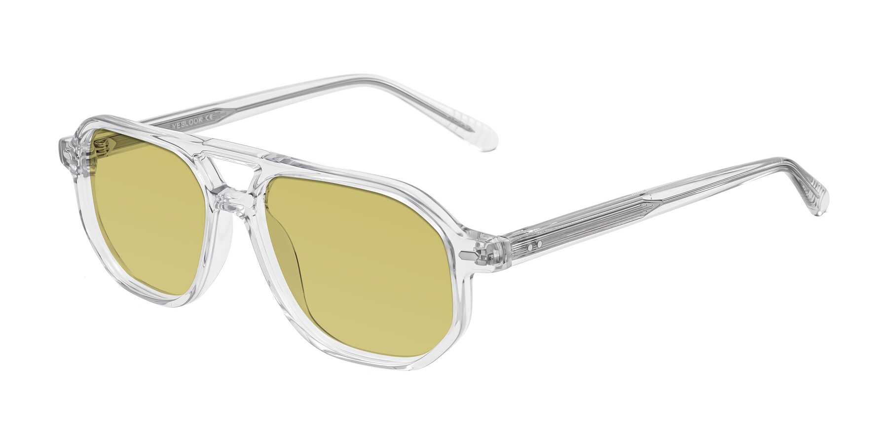 Angle of Aguilar in Clear with Medium Champagne Tinted Lenses