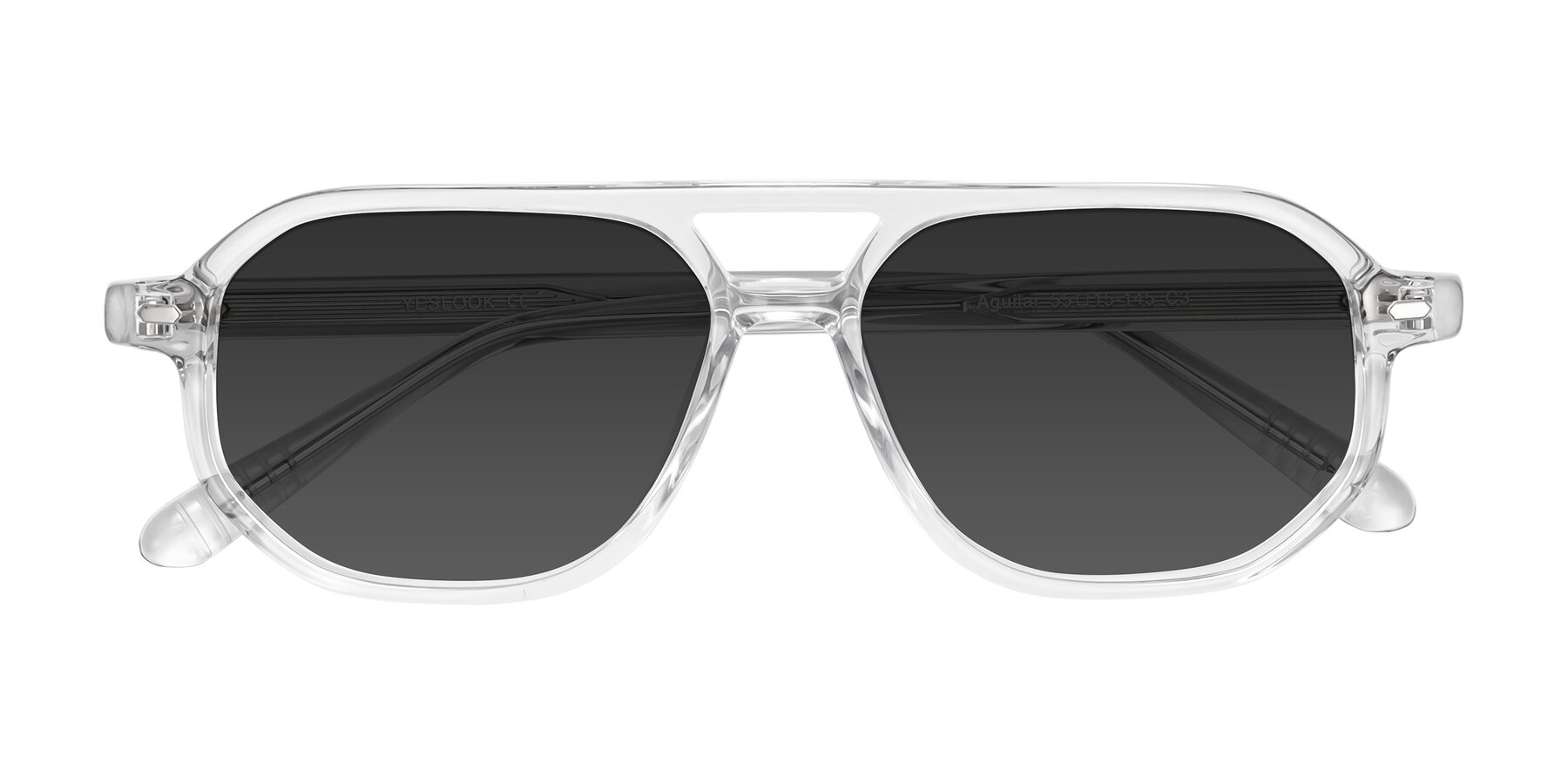 Folded Front of Aguilar in Clear with Gray Tinted Lenses
