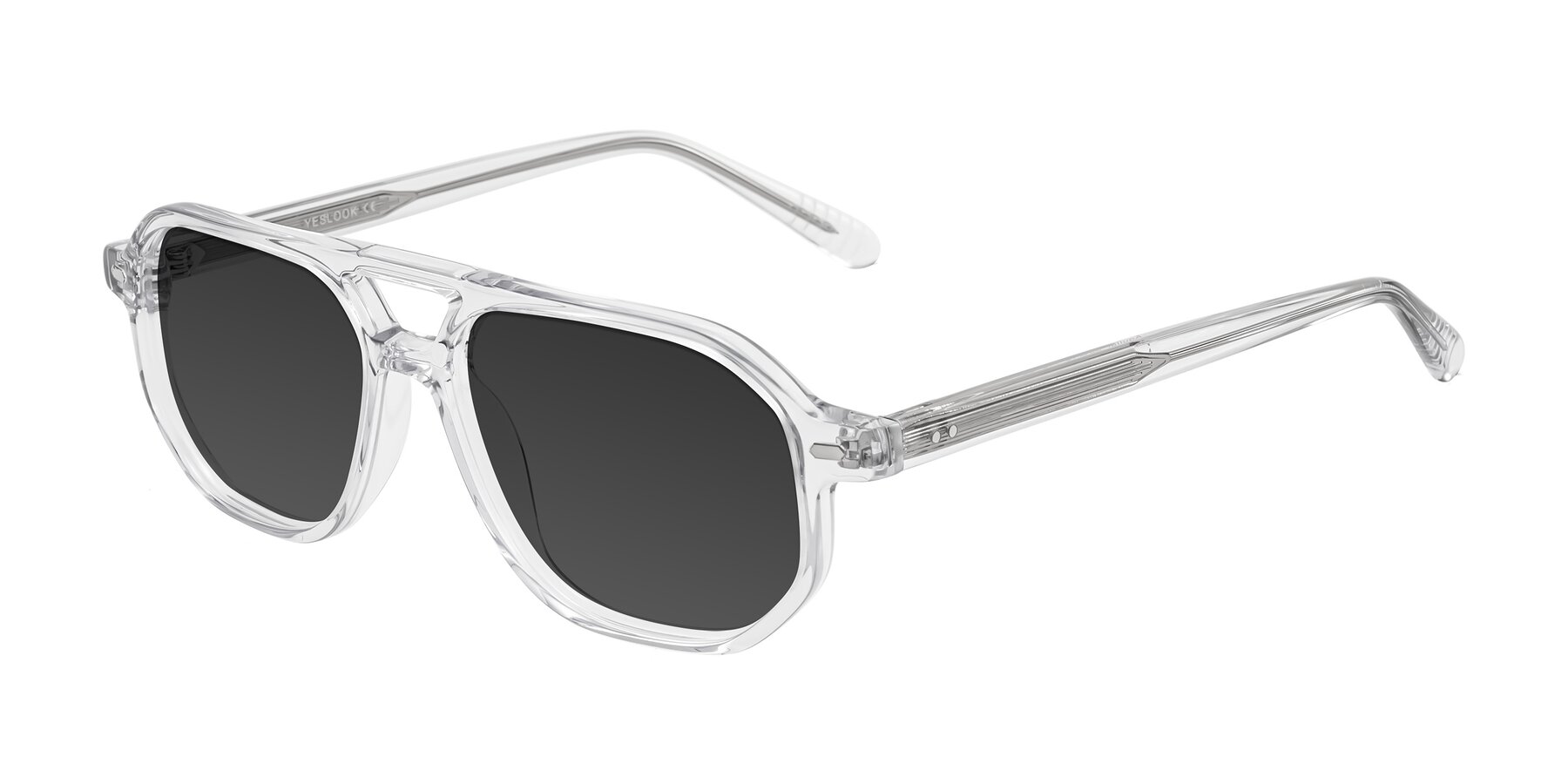 Angle of Aguilar in Clear with Gray Tinted Lenses
