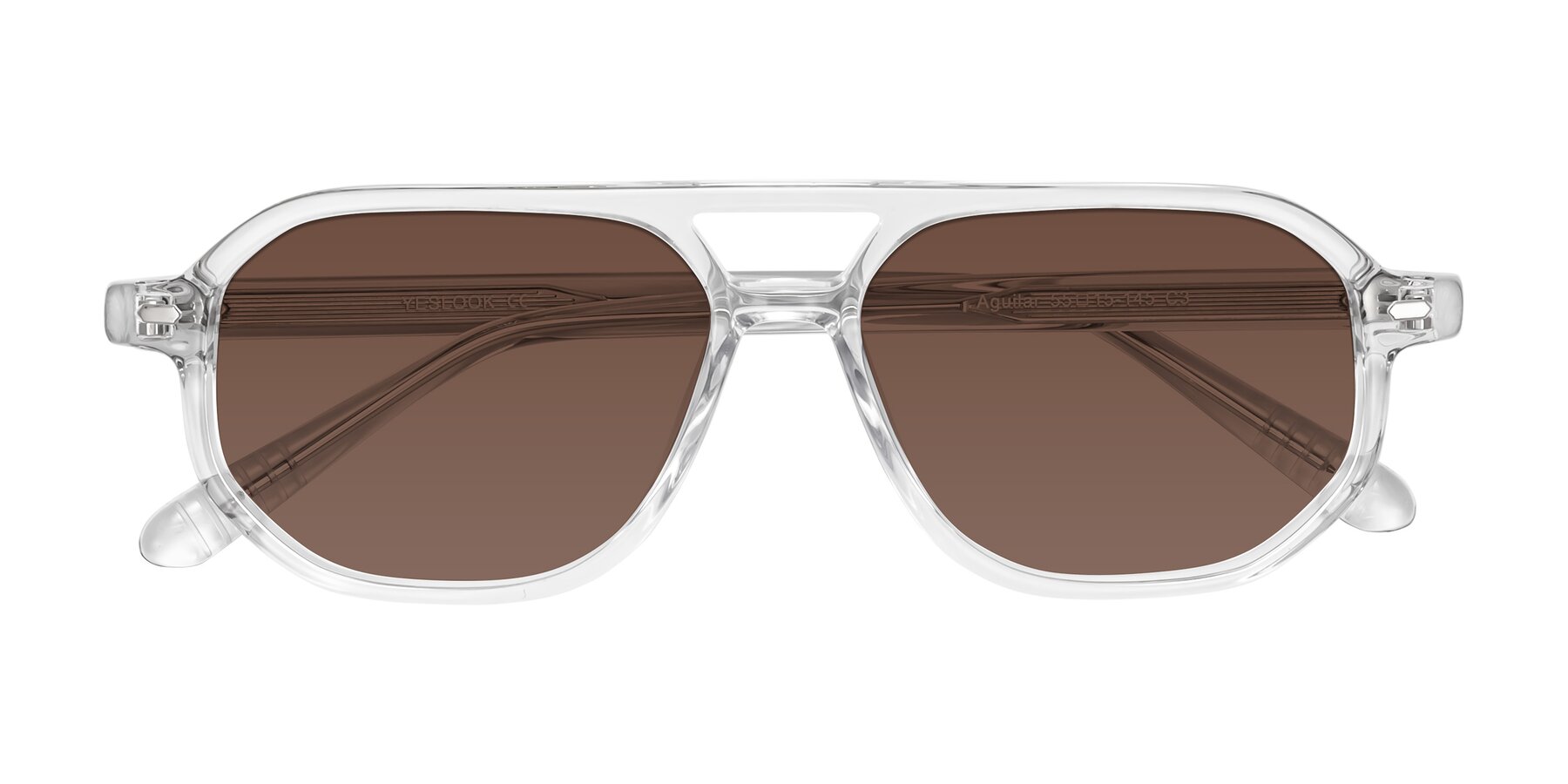 Folded Front of Aguilar in Clear with Brown Tinted Lenses