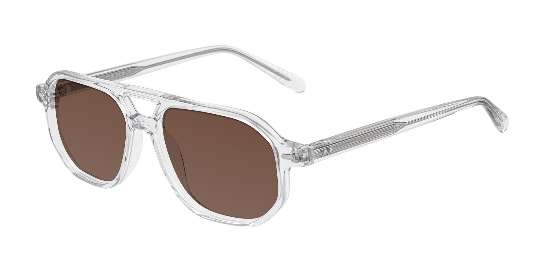 Angle of Aguilar in Clear with Brown Tinted Lenses