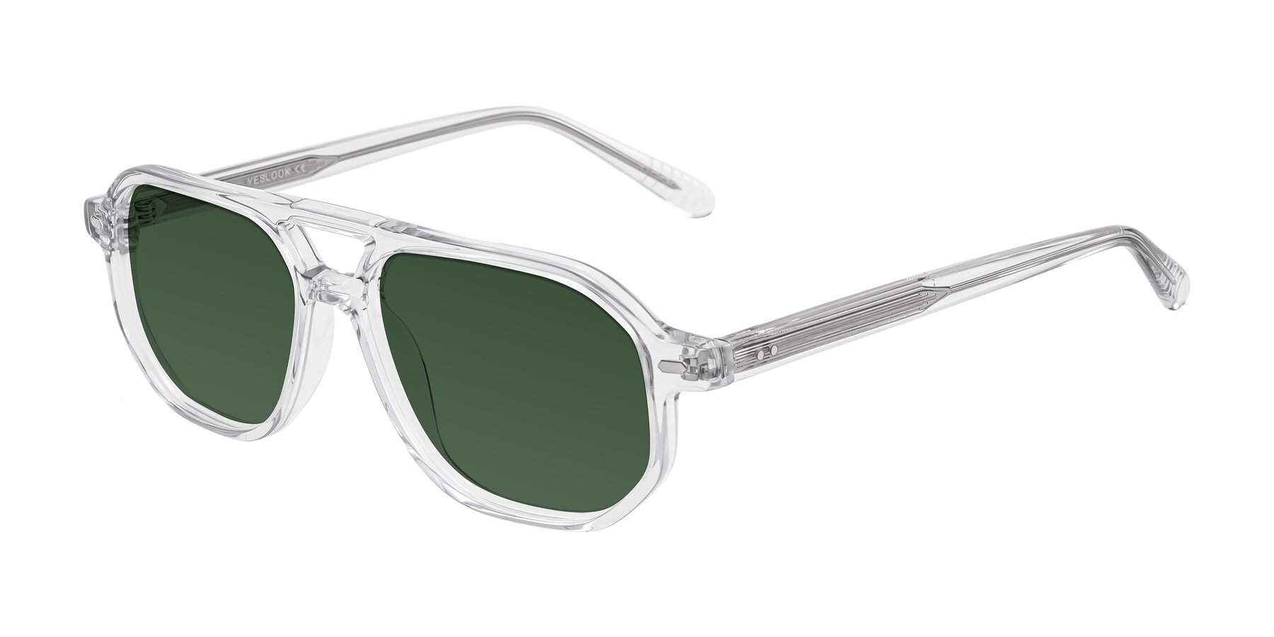 Angle of Aguilar in Clear with Green Tinted Lenses