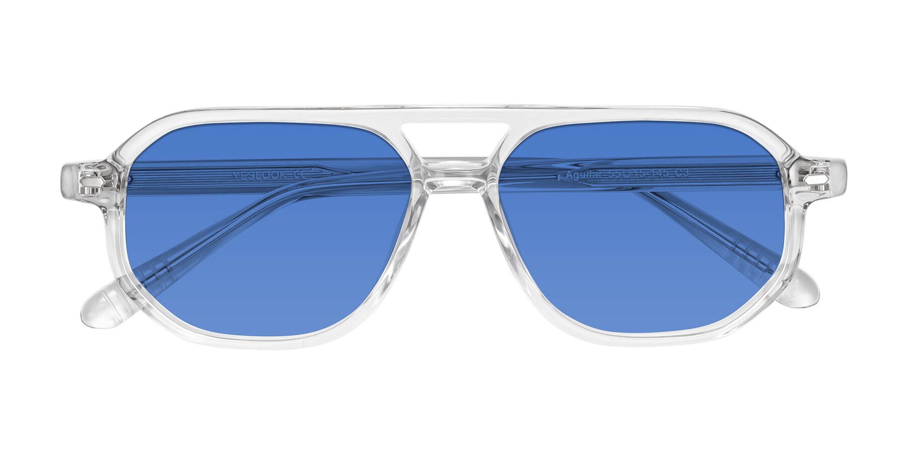 Folded Front of Aguilar in Clear with Blue Tinted Lenses