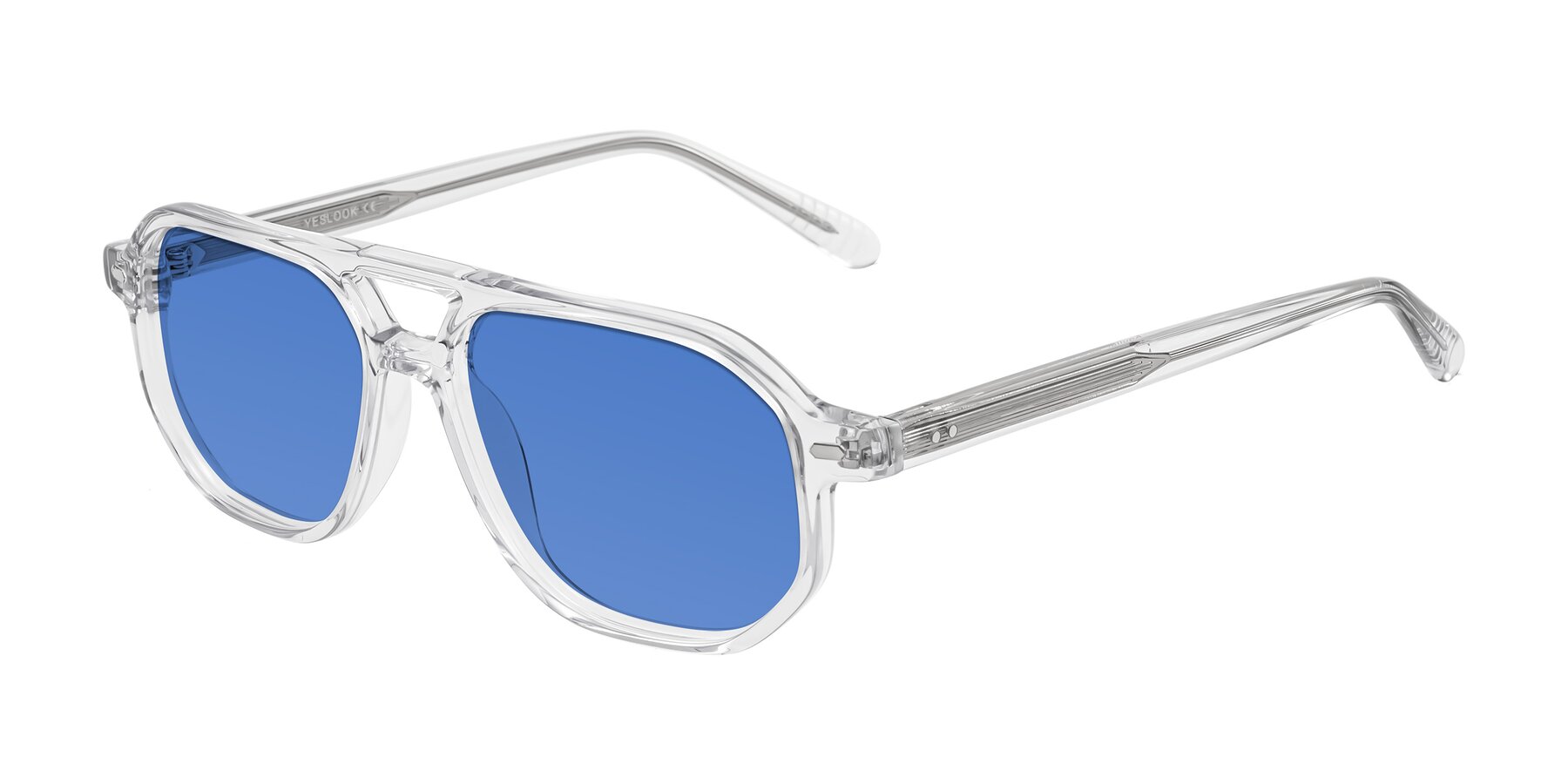 Angle of Aguilar in Clear with Blue Tinted Lenses