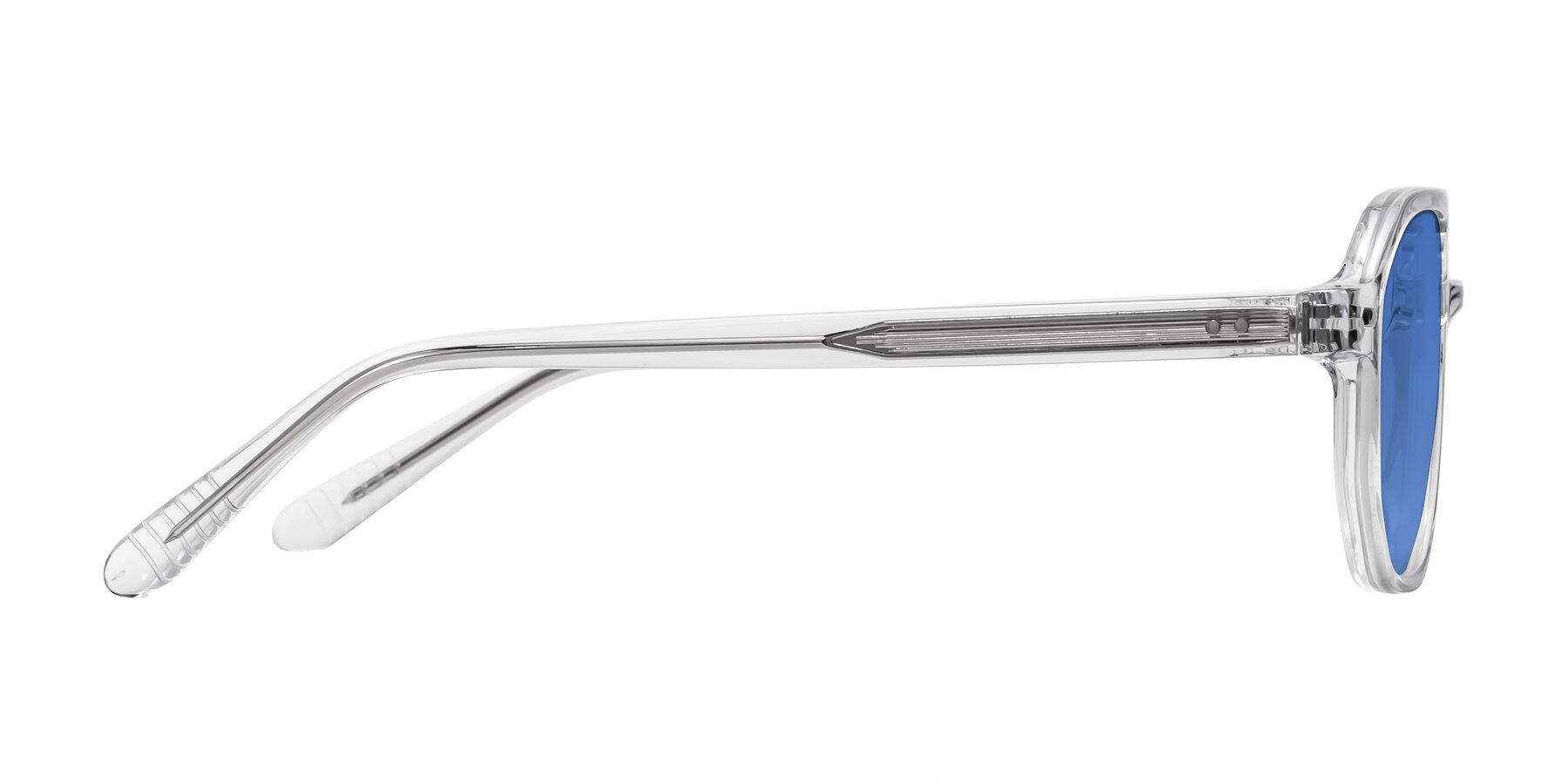 Side of Aguilar in Clear with Blue Tinted Lenses