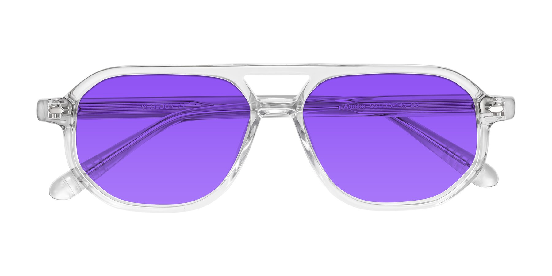 Folded Front of Aguilar in Clear with Purple Tinted Lenses