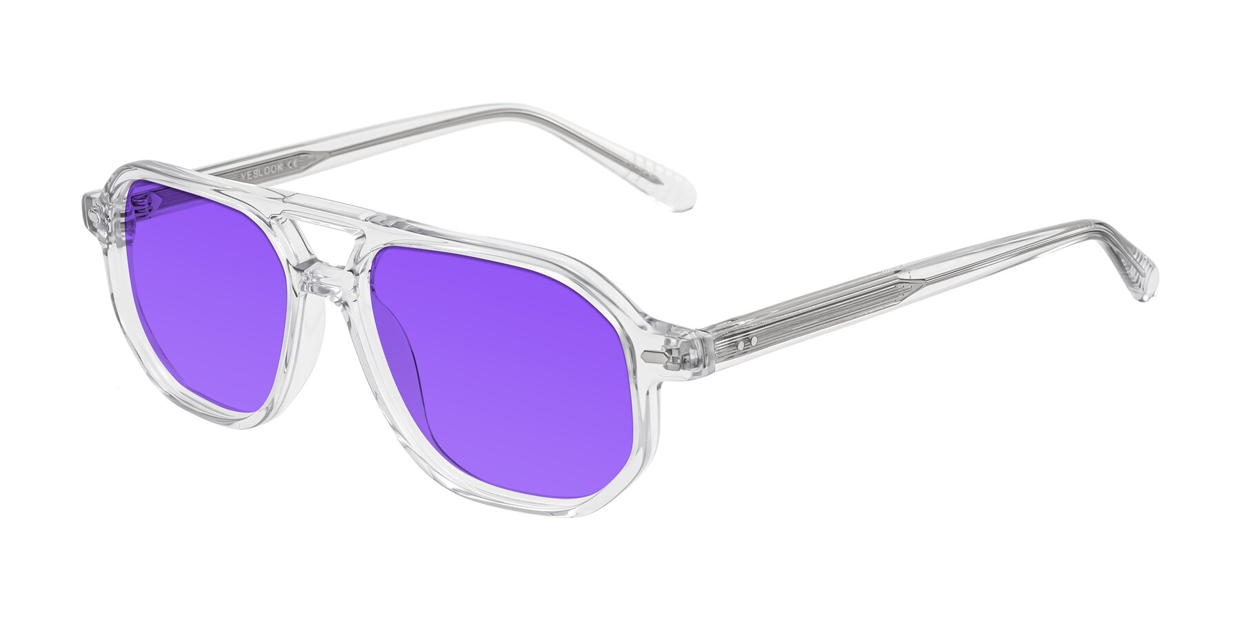 Angle of Aguilar in Clear with Purple Tinted Lenses