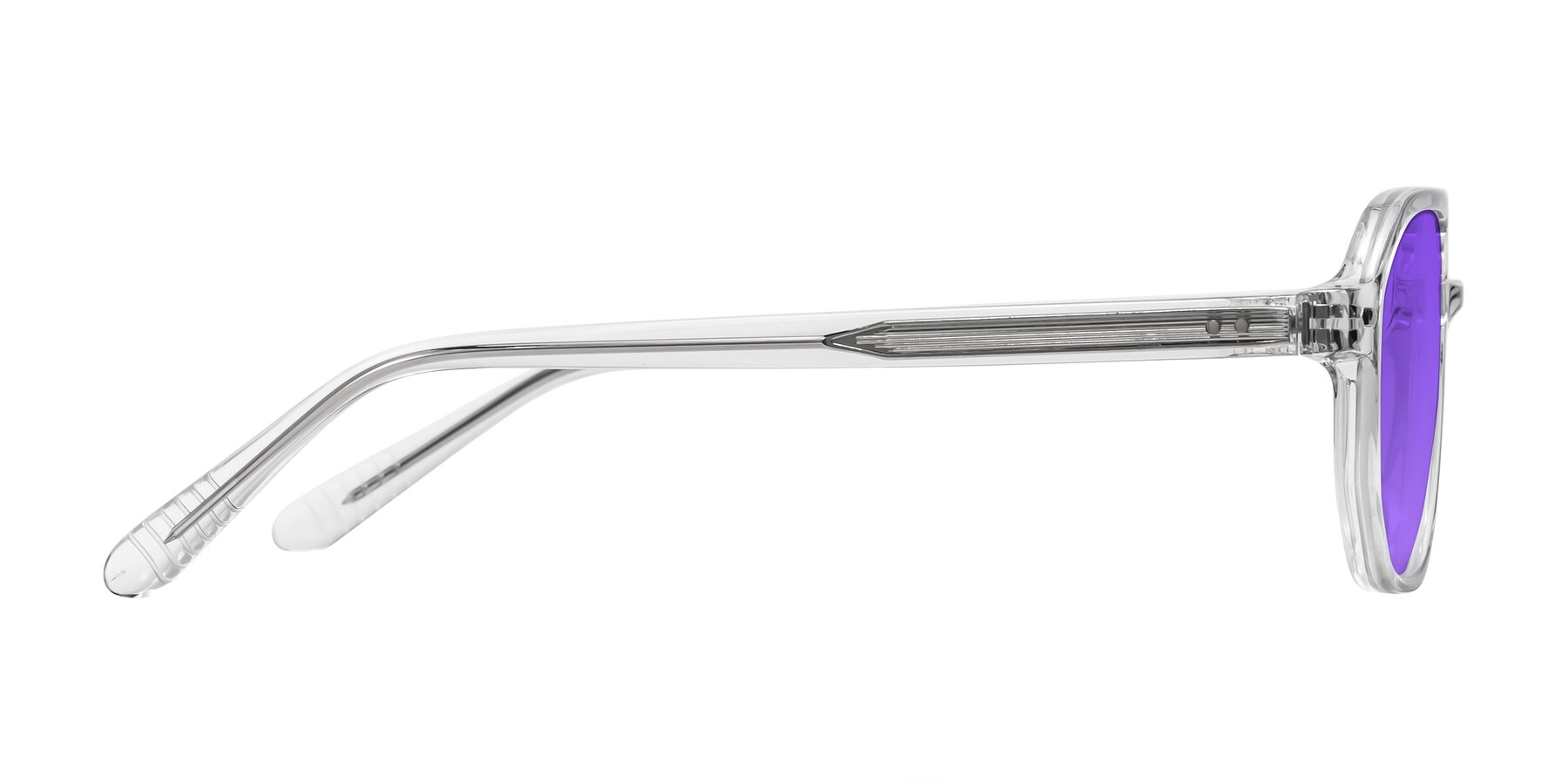 Side of Aguilar in Clear with Purple Tinted Lenses