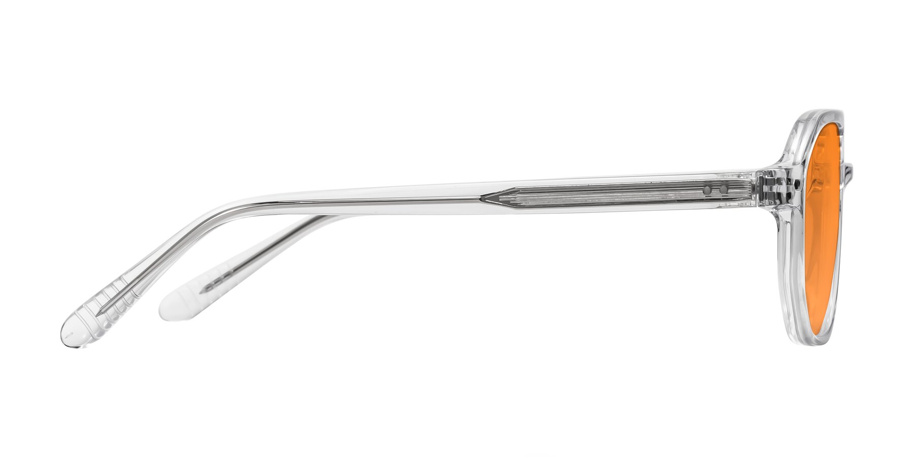 Side of Aguilar in Clear with Orange Tinted Lenses