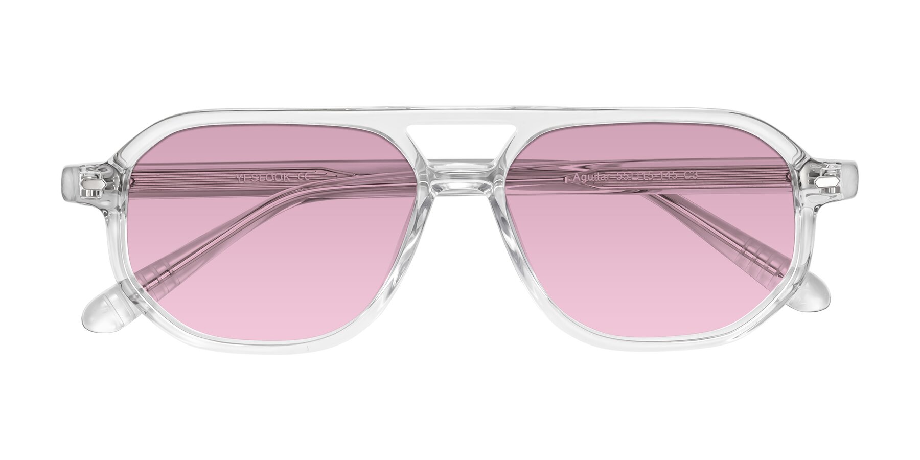 Folded Front of Aguilar in Clear with Light Wine Tinted Lenses