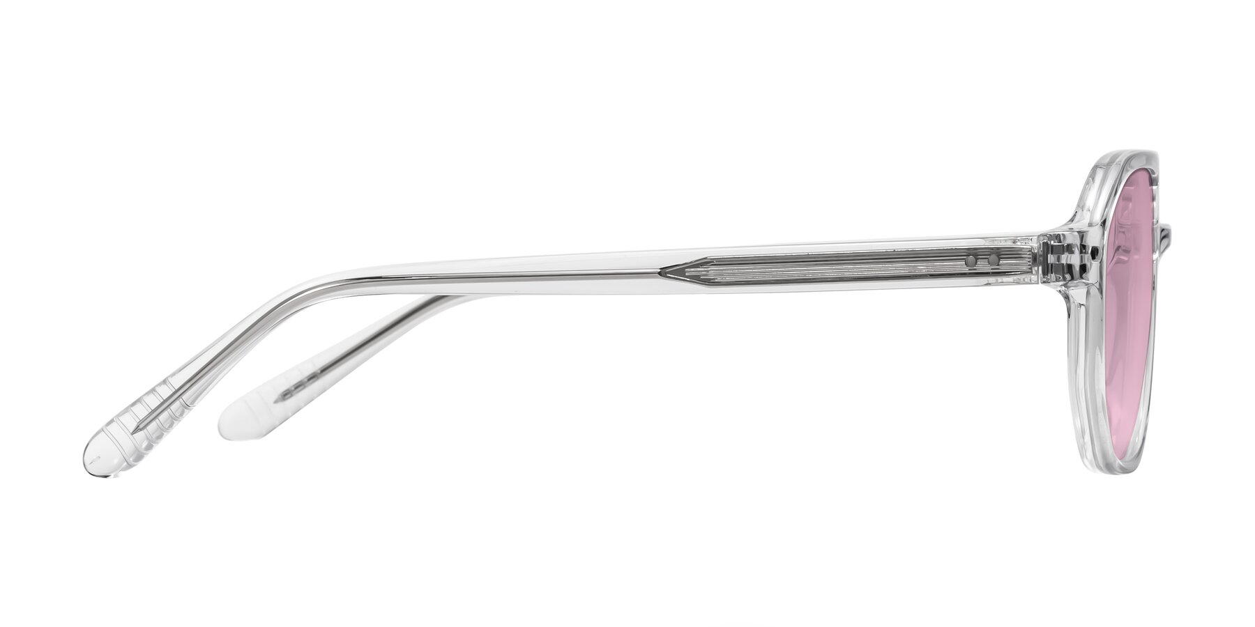 Side of Aguilar in Clear with Light Wine Tinted Lenses