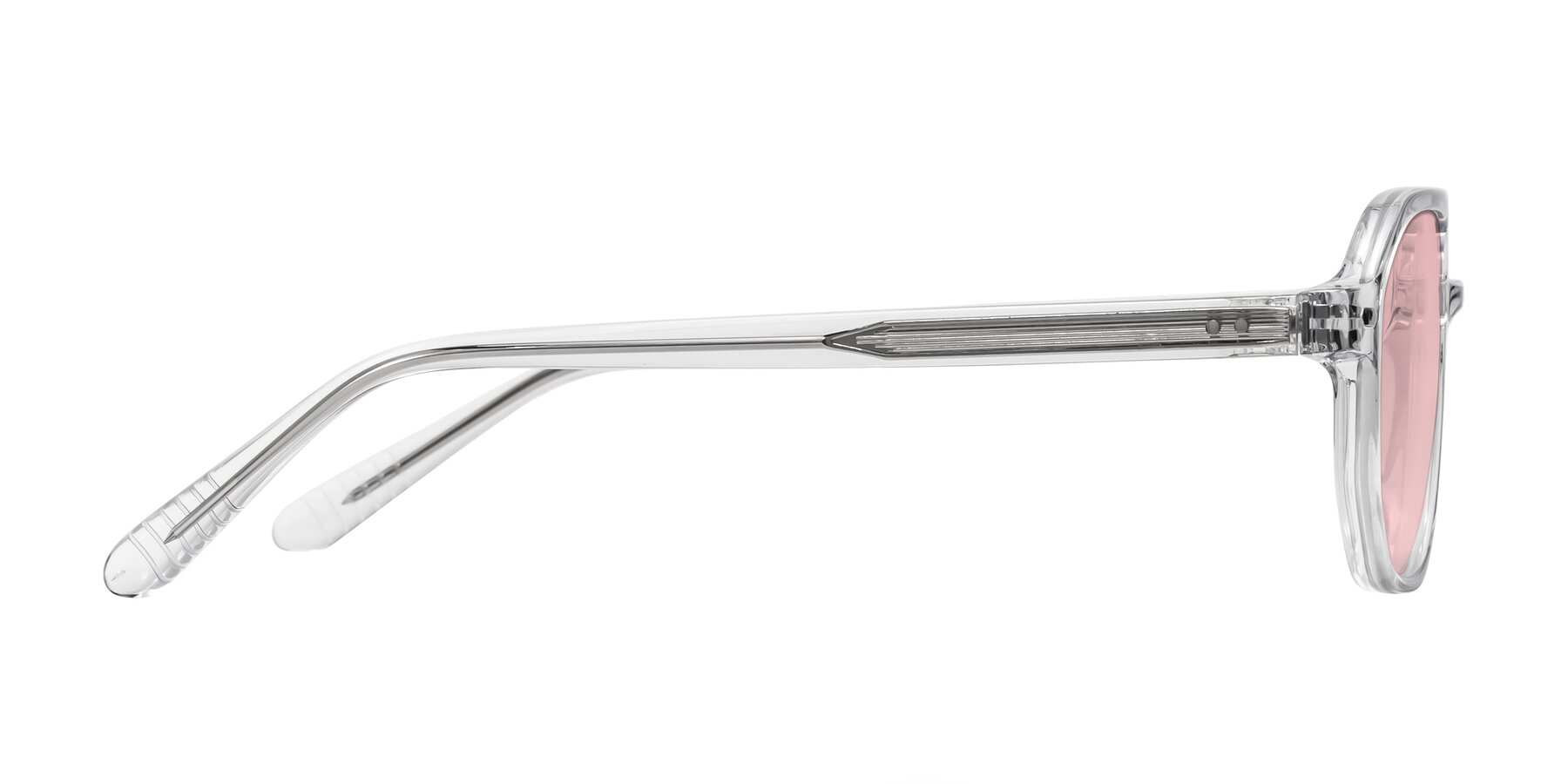 Side of Aguilar in Clear with Light Garnet Tinted Lenses