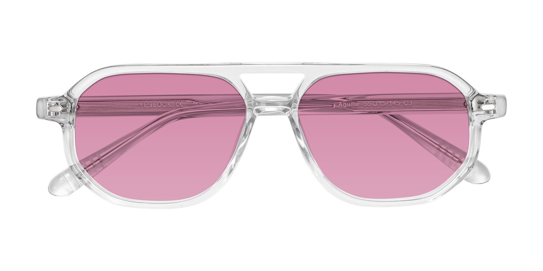 Folded Front of Aguilar in Clear with Medium Wine Tinted Lenses