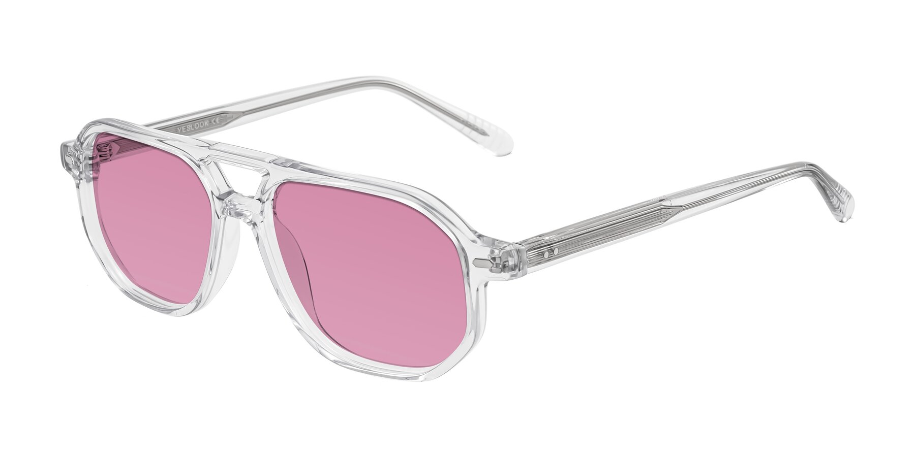 Angle of Aguilar in Clear with Medium Wine Tinted Lenses