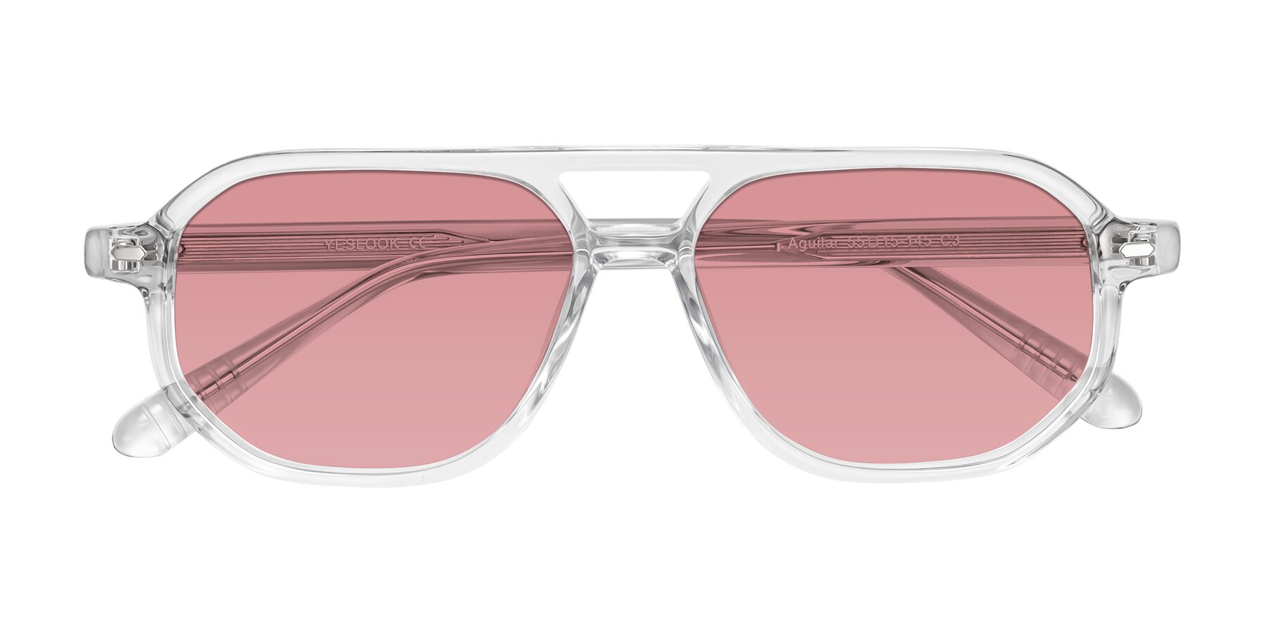 Folded Front of Aguilar in Clear with Medium Garnet Tinted Lenses