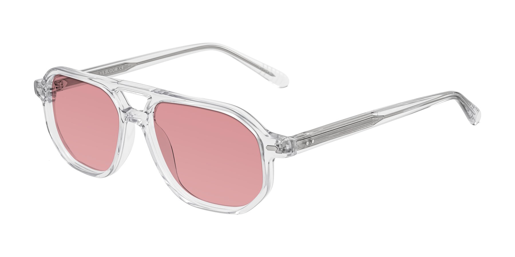 Angle of Aguilar in Clear with Medium Garnet Tinted Lenses