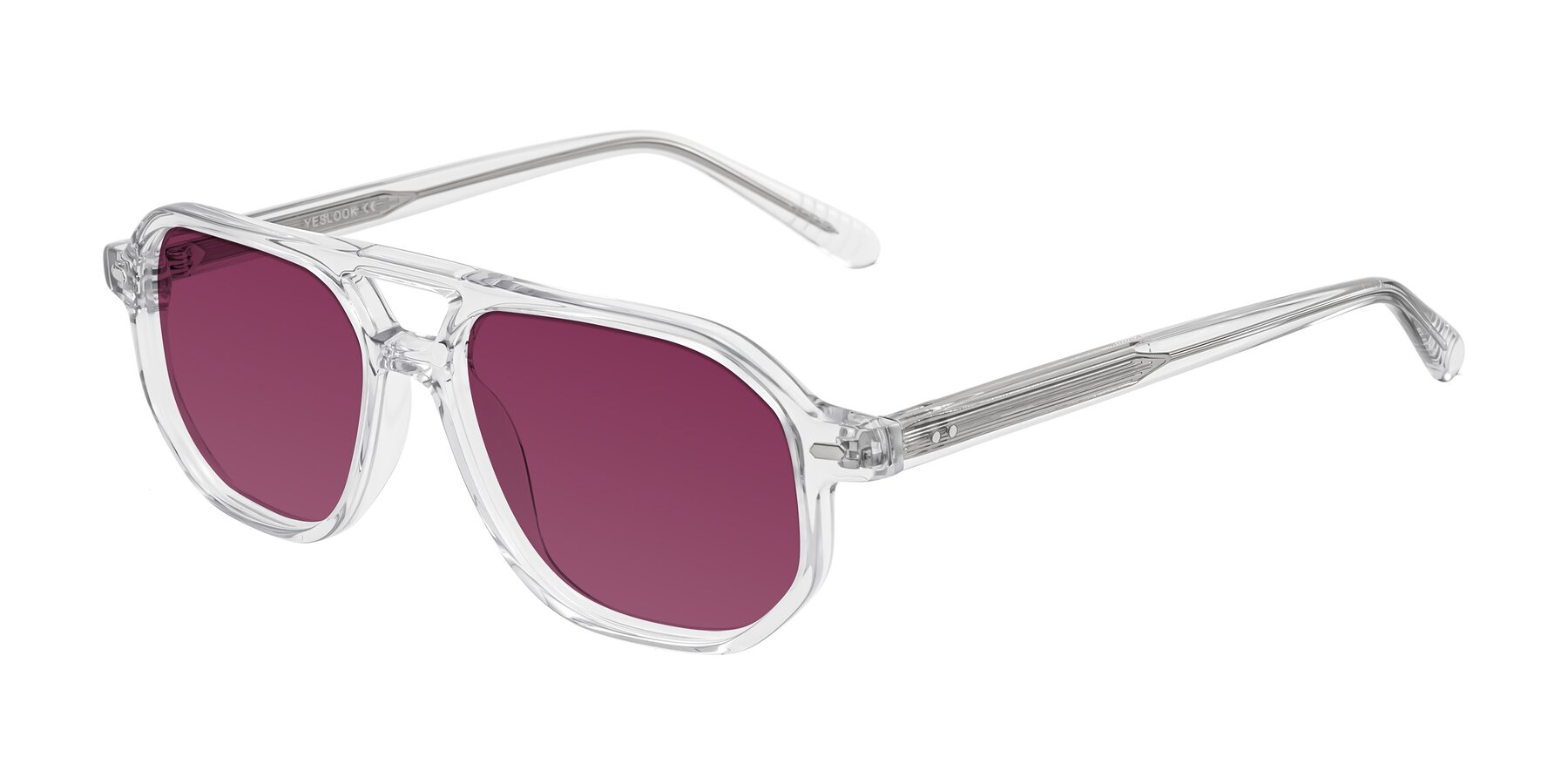 Angle of Aguilar in Clear with Wine Tinted Lenses