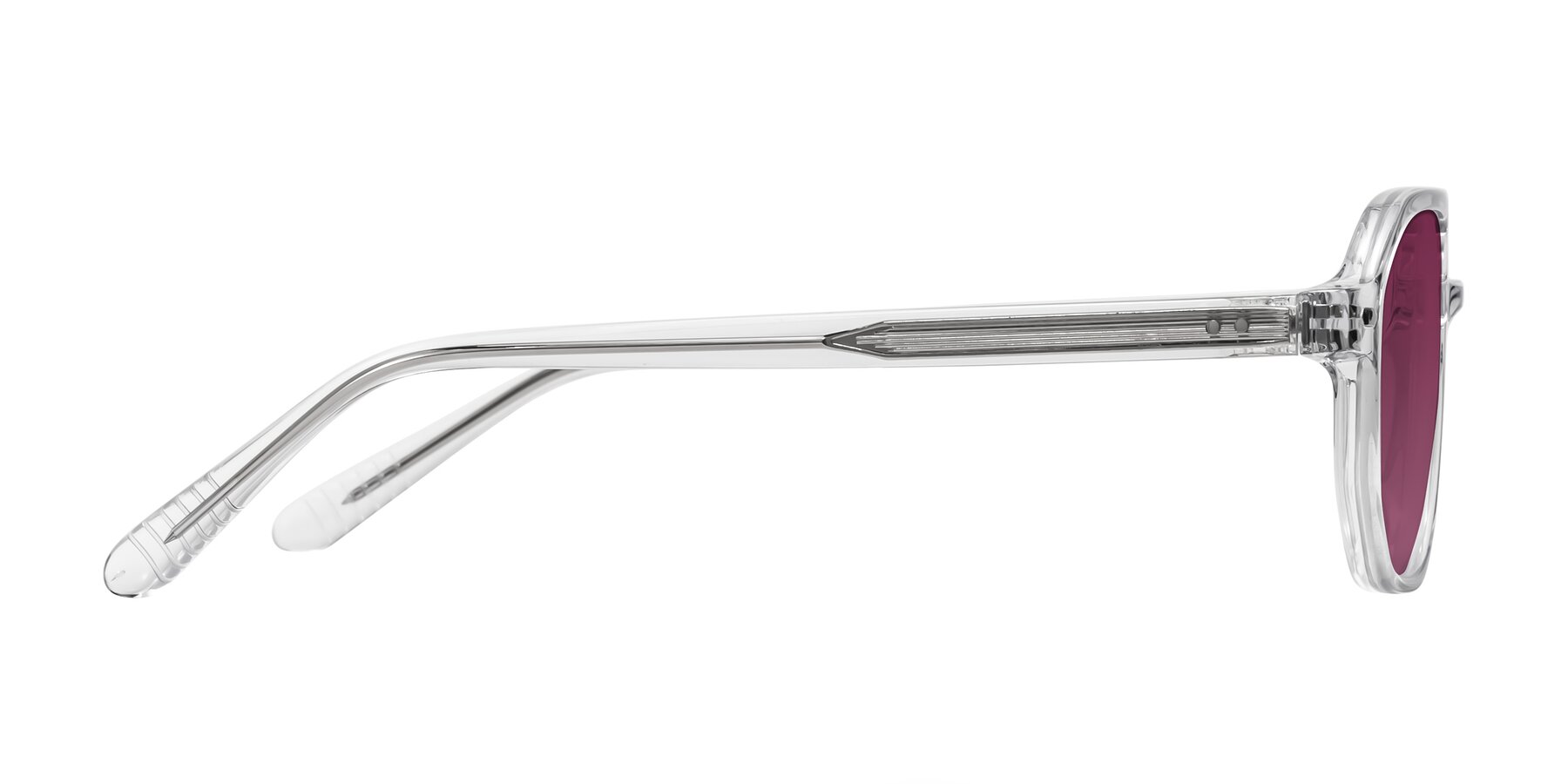 Side of Aguilar in Clear with Wine Tinted Lenses