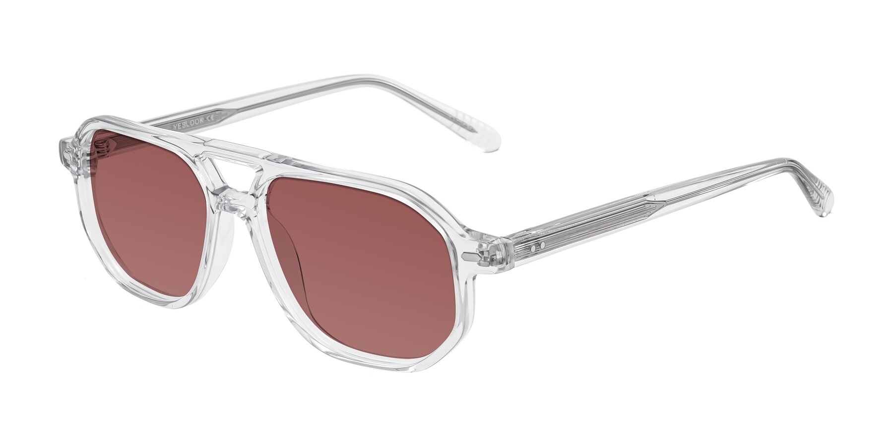 Angle of Aguilar in Clear with Garnet Tinted Lenses