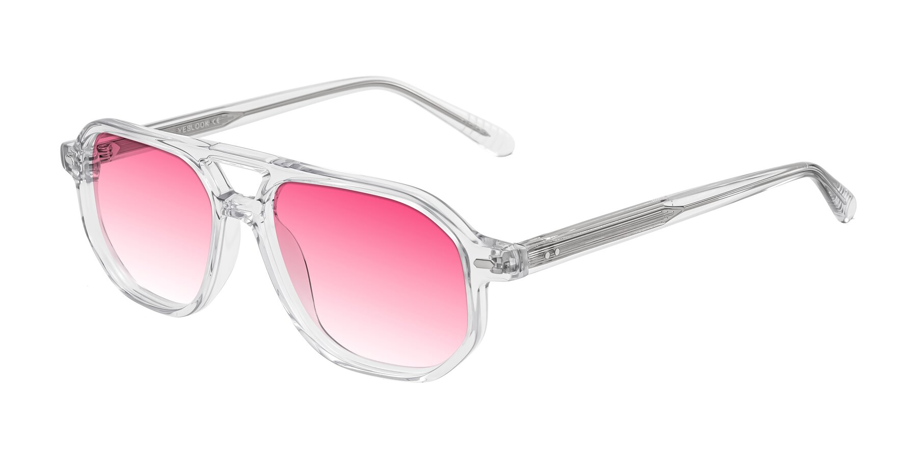Angle of Aguilar in Clear with Pink Gradient Lenses