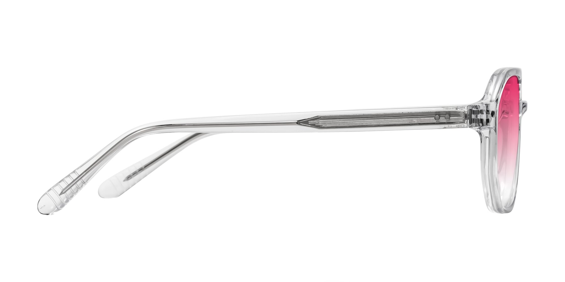 Side of Aguilar in Clear with Pink Gradient Lenses