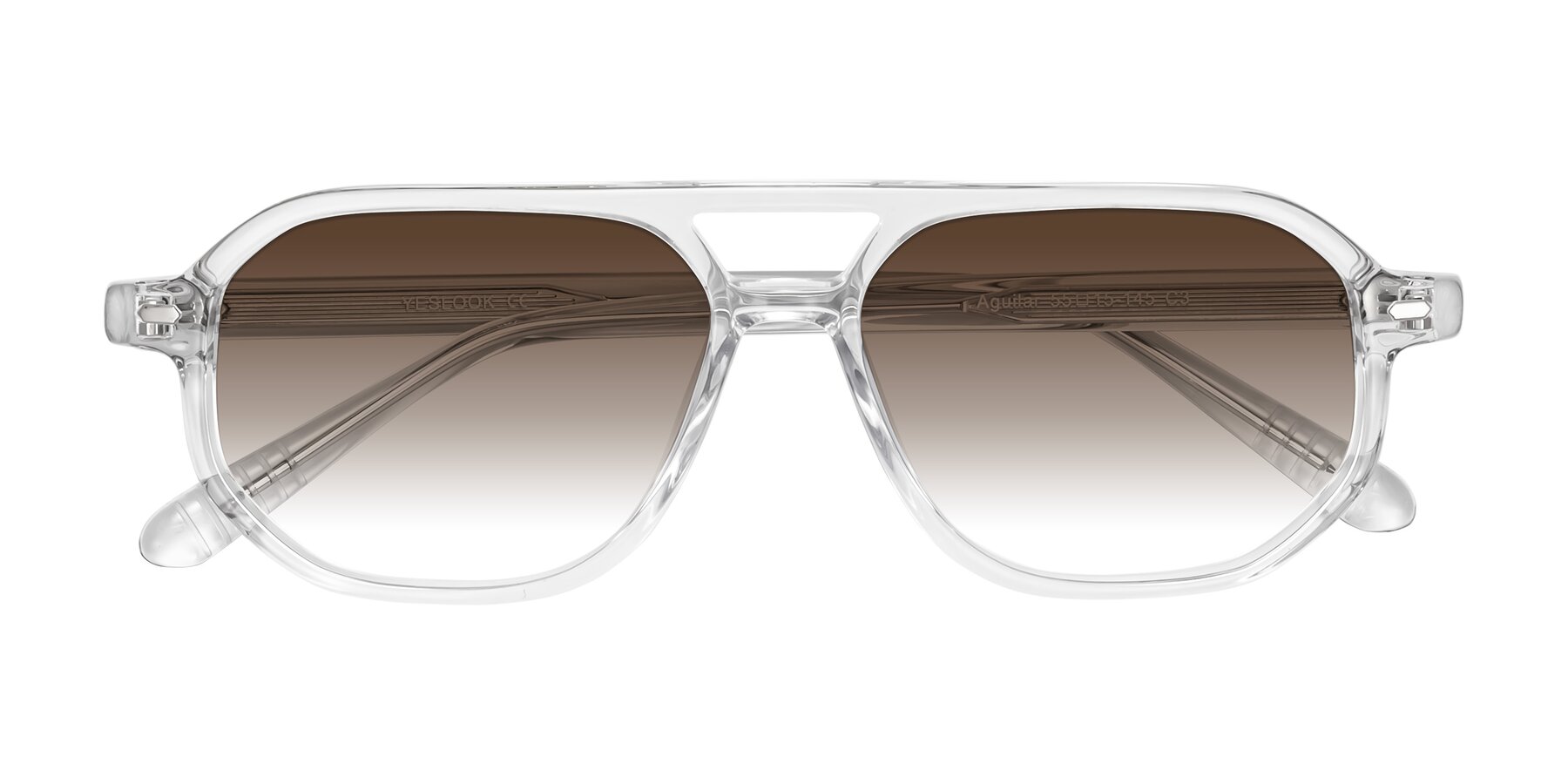 Folded Front of Aguilar in Clear with Brown Gradient Lenses